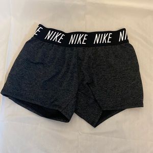Nike dri-fit girls running shorts size medium, Heather grey